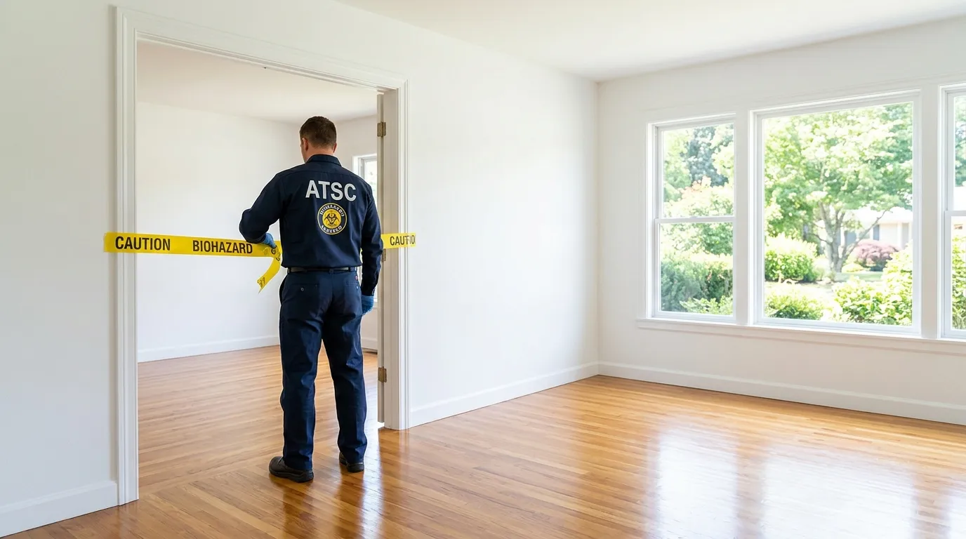 Certified biohazard cleanup crew performing Trauma Scene Cleanup in Hampton Bays